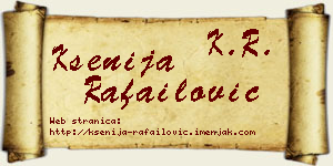 Ksenija Rafailović vizit kartica